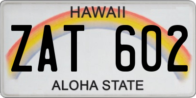 HI license plate ZAT602