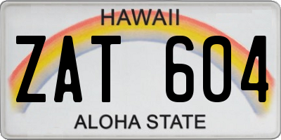 HI license plate ZAT604