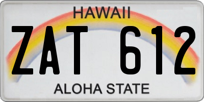 HI license plate ZAT612