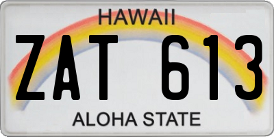 HI license plate ZAT613