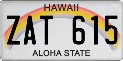 HI license plate ZAT615