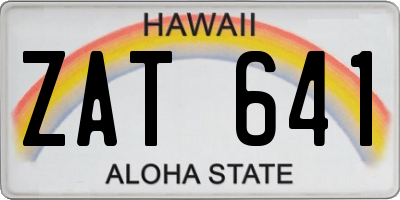HI license plate ZAT641