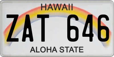 HI license plate ZAT646