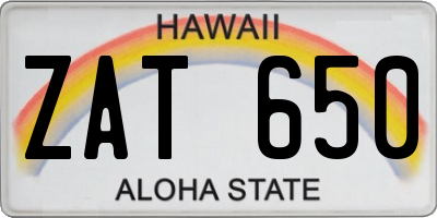 HI license plate ZAT650