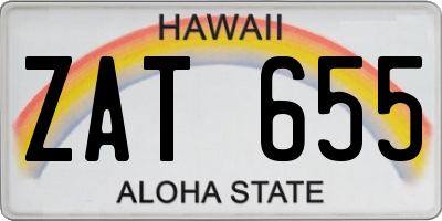 HI license plate ZAT655