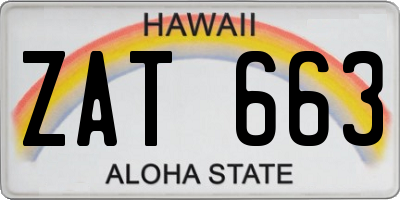 HI license plate ZAT663
