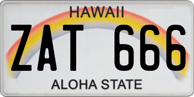 HI license plate ZAT666