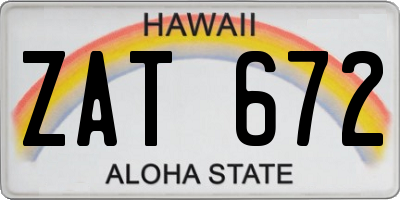 HI license plate ZAT672