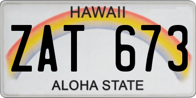 HI license plate ZAT673