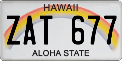 HI license plate ZAT677