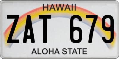 HI license plate ZAT679
