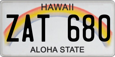 HI license plate ZAT680