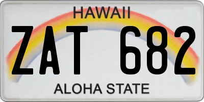 HI license plate ZAT682