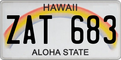 HI license plate ZAT683