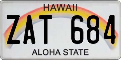 HI license plate ZAT684