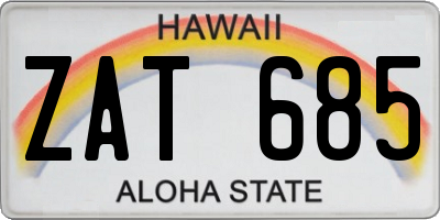 HI license plate ZAT685