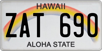 HI license plate ZAT690