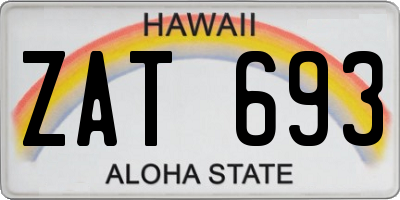 HI license plate ZAT693