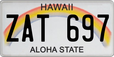 HI license plate ZAT697