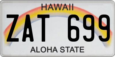 HI license plate ZAT699