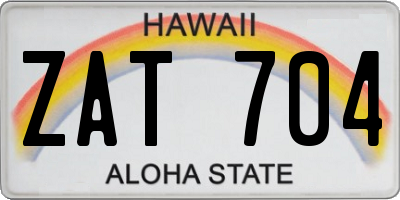 HI license plate ZAT704