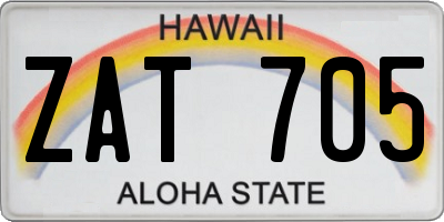 HI license plate ZAT705