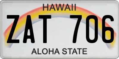 HI license plate ZAT706