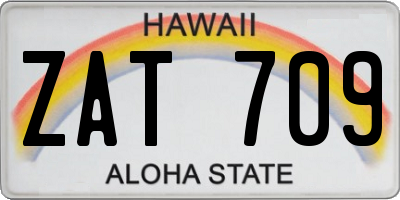 HI license plate ZAT709