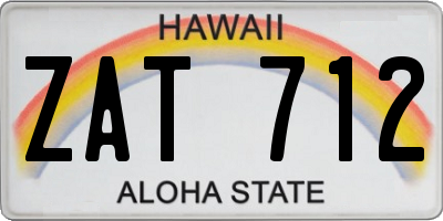 HI license plate ZAT712