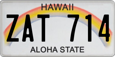 HI license plate ZAT714