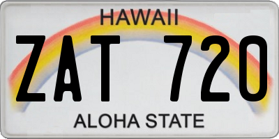 HI license plate ZAT720