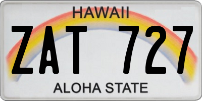 HI license plate ZAT727
