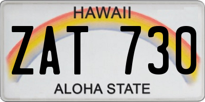 HI license plate ZAT730