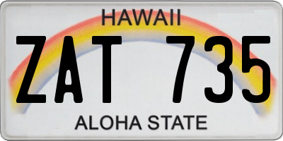 HI license plate ZAT735