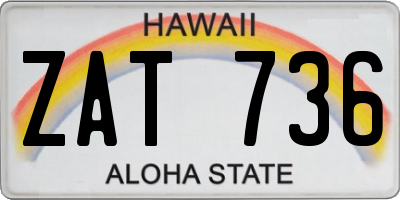 HI license plate ZAT736