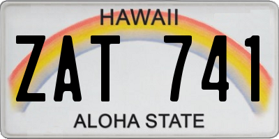 HI license plate ZAT741