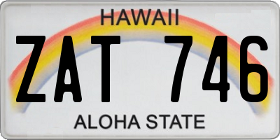 HI license plate ZAT746