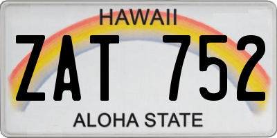 HI license plate ZAT752