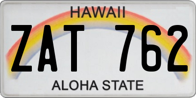 HI license plate ZAT762