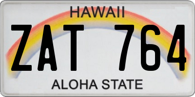 HI license plate ZAT764