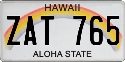 HI license plate ZAT765