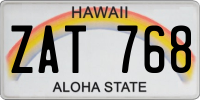 HI license plate ZAT768