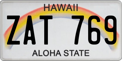 HI license plate ZAT769