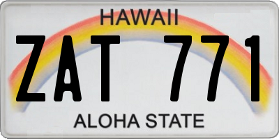 HI license plate ZAT771