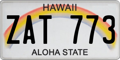 HI license plate ZAT773