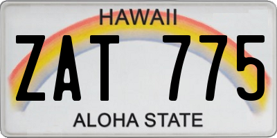 HI license plate ZAT775