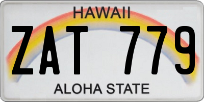 HI license plate ZAT779