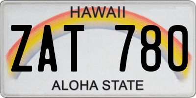 HI license plate ZAT780