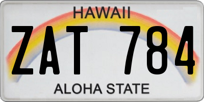 HI license plate ZAT784
