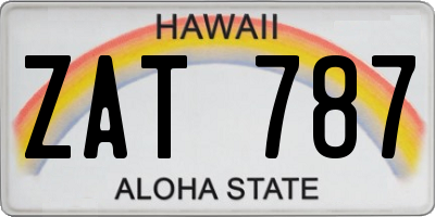 HI license plate ZAT787